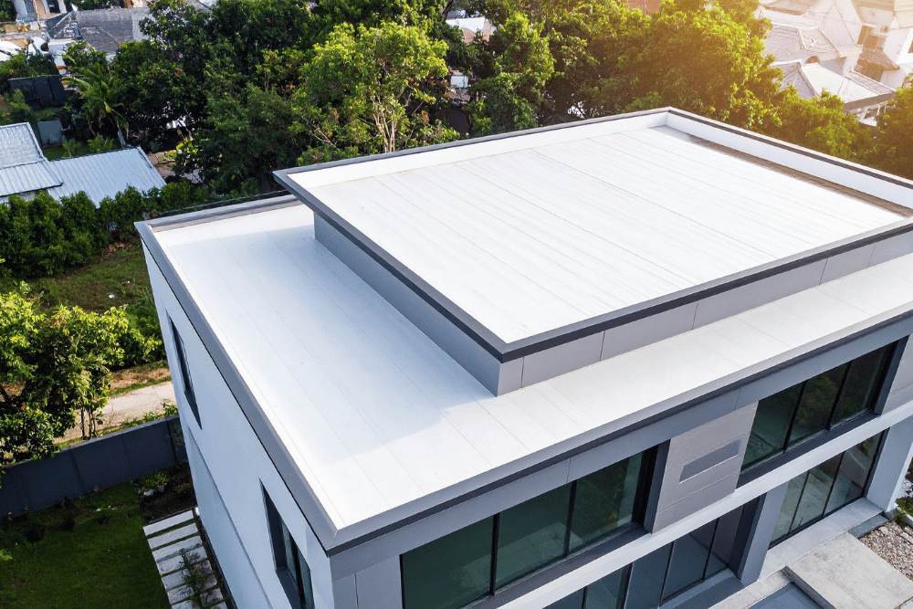 Flat roof after leak repair in Denver, CO